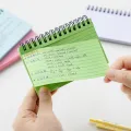【ZOSR】50 Sheets Index Cards Ruled Flash Cards With Double Covers Record Revision Note Paper With Spiral For School Office Household Memory Learning Taking To Do List. 