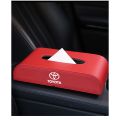 Red  Leather Car Tissue Box Holder For Toyota Camry Altis Vigo Fortuner CHR Vios Yaris Ativ Hilux REVO Avanza sienta hiace commuter innova Fortuner. 