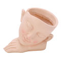 BHDK Resin Flower Pot Vase Modern Design Cute Face Shape Flower Pot Modern. 