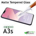 Perfect A3s Stylish Full Cover Matte Texture Tempered Glass non Shining Screen Protector Frosted Glass for OPPO A3s. 