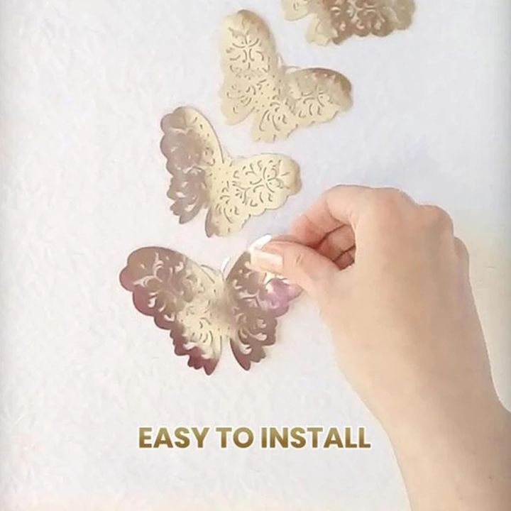12pcs%203D%20Gold%20Butterfly%20Wall%20Stickers%20-%20Image%203