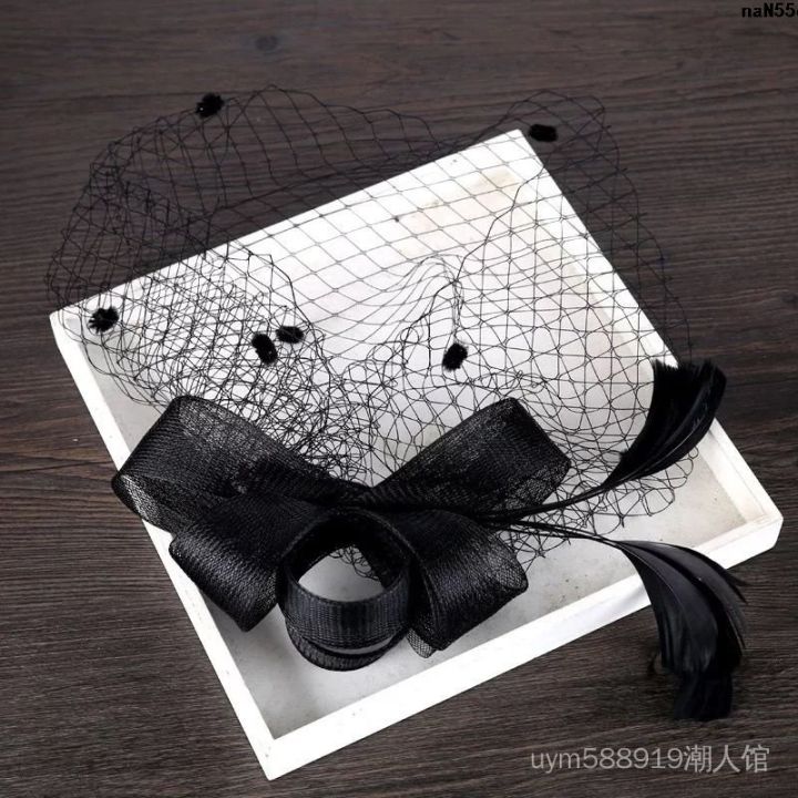 Halloween Headdress Mesh Cap Cocktail Party Color Face 16 Jockey Club Yarn Billycock Stage Photo Dinner Accessories {