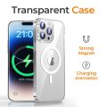 Ineverlefte Magnetic Case For iPhone 15 14 13 Pro Max Diamond TranHot Selling sparent Cover PC Case Wireless Charger Magnet Back Cover. 
