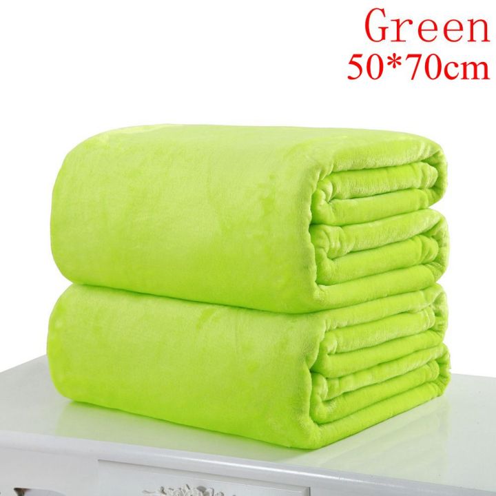 【BestGO】50x70cm Super Soft Warm Solid Warm Micro Plush Fleece Blanket Throw Bedding Travel Blanket Bedspread Plush Cover