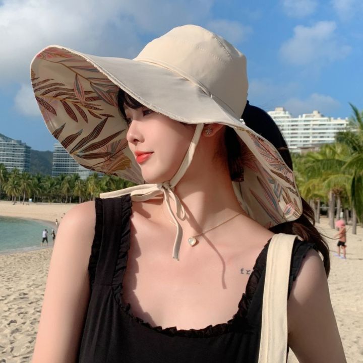 2023New%20Big%20Brim%20High-End%20Fashion%20Sun%20Hat%20Women's%20Summer%20Sun-Proof%20Face%20Cover%20Popular%20Uv%20Protection%20Sun%20Hat%20-%20Image%203