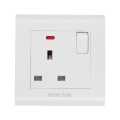 Modular White 13 Amp Socket Outlet with Neon. 