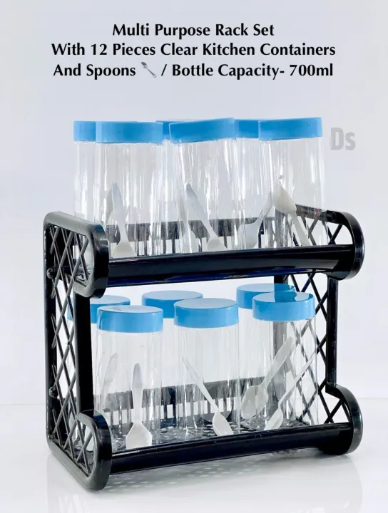 Kitchen Container Rack,multy purpores cantainer set 12pcs bottle ...