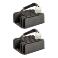 2X Universal 4 Wire Full Wave Black Motorcycle Regulator Rectifier 12V DC Bike Quad. 