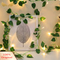 String Light Battery Operated Clear Veins Realistic Looking Vibrant Color Energy-saving Decorative Extra-Long Wedding Party Artificial Green Leaf String Light Party Supplies led light strip. 