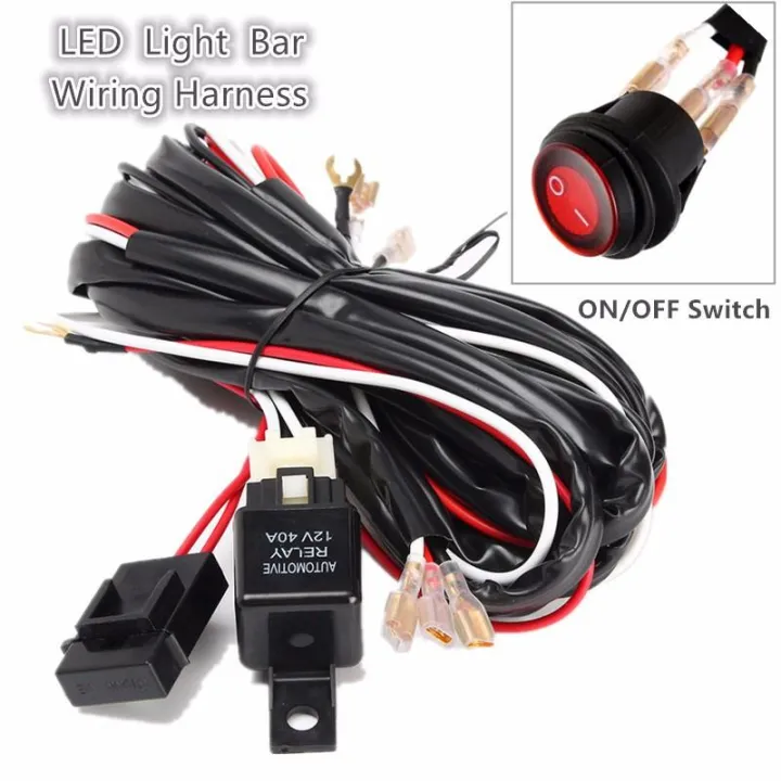 3PCS 40A 300W Relay Fuse Wiring Harness LED Light Bar ON/OFF Switch Off ...