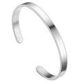 Sunny Men Bracelet Smooth Adjustable Stainless Steel Solid Color Women Bangle Adult Decoration. 