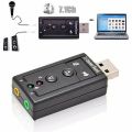 USB SOUND CARD 7.1 Plug and Play External USB Sound Card Audio Adapter Mic Speaker Audio Interface For Laptop PC. 