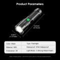 Auoyo Flashlight Outdoor Flashlight Telescopic Focus Flashlight Strong Light Portable Home Emergency Lamp USB Rechargeable Torchlight IPX6 Waterproof Flashlight Hiking Hunting Camping Flashlight. 