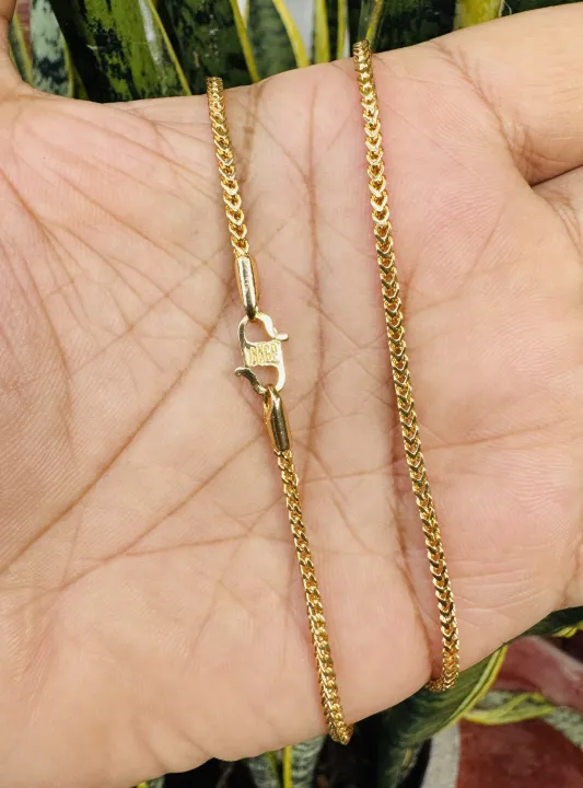 Gold%20Plated%2018/24%20Inch%202.5mm%20Singapore%20square%20fox%20chain%20with%20Sun%20Pendant%20chain%20for%20women%20-%20Image%209