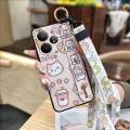 Wrist Strap Phone pouch Phone Case For OPPO Realme Neo7 Turbo Phone Holder Fashion Design Kickstand Anime Cute Anti-dust. 