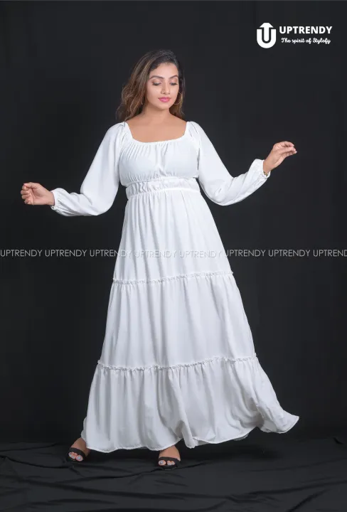 White%20frock%20%7C%20Dresses%20for%20women%20%7C%20Dress%20design%20from%20UpTrendy%20-%20Image%204