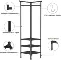 Corner Hall Tree,Standalone Coat Rack with 3-Tier Clothing Shoes Storage and 10 Hooks for Entryway,Hallway,Bedroom,Bathroom,Living Room,Office, Corner Clothes Rack Nightstand Clothe Stand Coat Rack Storage Detachable Item Storage Night Table Organizer. 