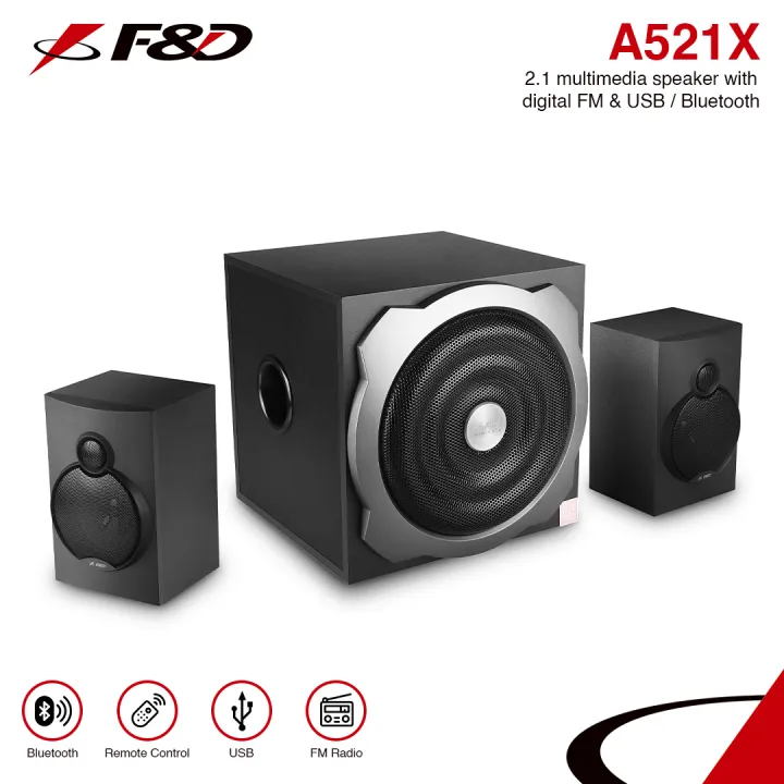F&D A521X 52 Watt 2.1 Channel Wireless Bluetooth Multimedia Speaker