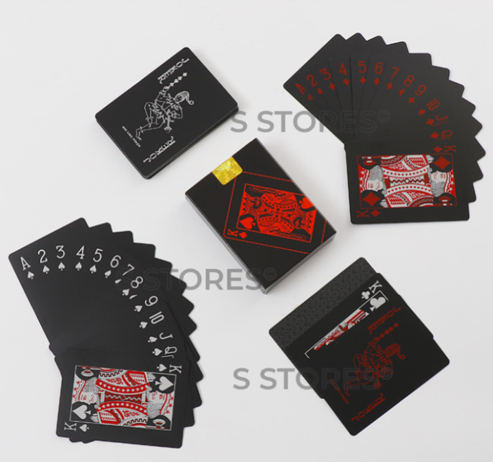 54%20Pcs%20Pure%20Black%20Waterproof%20PVC%20Plastic%20Playing%20Card%20pack%20-%20Image%202