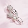 Brooch Rhinestone Tulip Flower Brooch Anti-glare Suit Brooch Collar Pin Jewelry. 