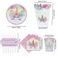 Unicorn Disposable Tableware Unicorn Party Supplies Paper Plate Napkins Unicorn Birthday Party Decoration Kids Baby Shower Girl. 