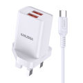 KAKUSIGA Dual Port 2.4A USB Fast Charger Set with Type-C Cable (1M Cable Included) Android Charger. 