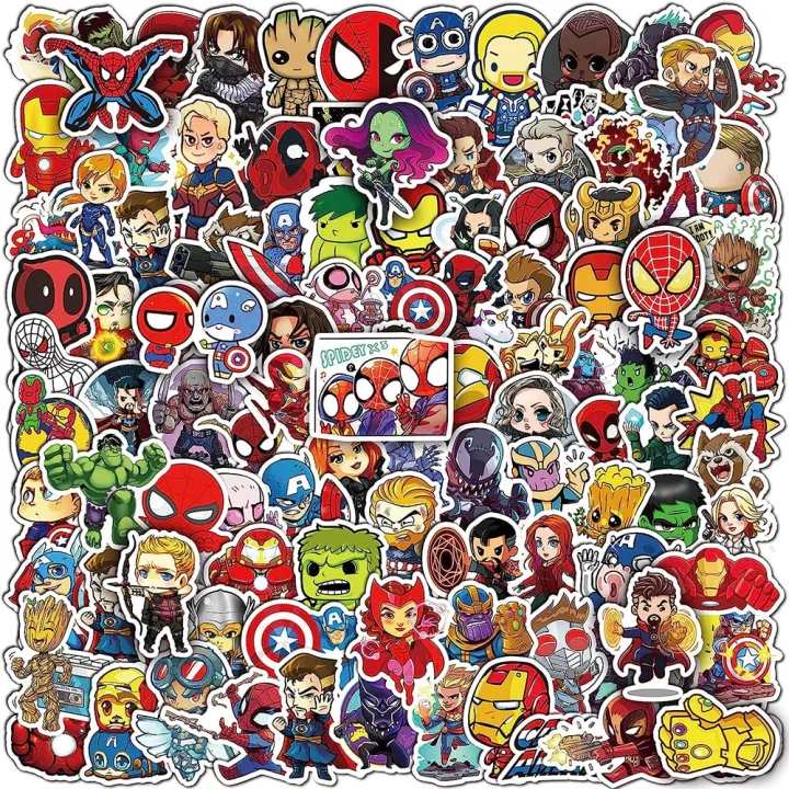 10/30/50/100/200 s Disney Cute Super Hero Cartoon Anime Stickers ...
