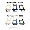 Sim Card Tray Socket Slot Reader Adapter For HuaWei Y5 2018 2019 Micro SD Card Holder Connector Container. 