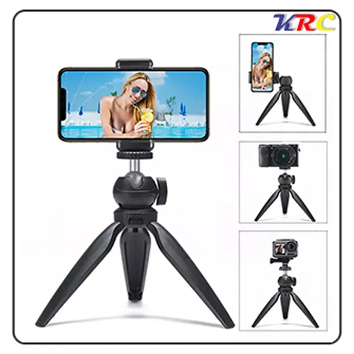 Portable Mini Tripod Stand with 360 Rotation BallHead Vlog Phone Tripod Selfie Stick for iPhone Huawei P30 Pro GoPro Hero 7/6/5