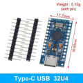 Development Board Blue Development Board TYPE-C Interface Atmega32U4 Self USB Updater 5V/16M Microcontroller. 