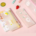 Transparent Frosted Pencil Case Junior High School Boys and Girls Creative Stationery Box Cute Simple Large Capacity Pupils' Stationery Bag. 