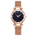 Lazy Starry Sky Surface Watch for Women Milan Strap Quartz with Magnet.
