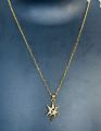 Gold plated beautiful, double star pendent and link chain, necklace for women and girl. 