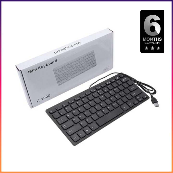 K1000 Mini Slim Wired USB Keyboard for Mac And Windows