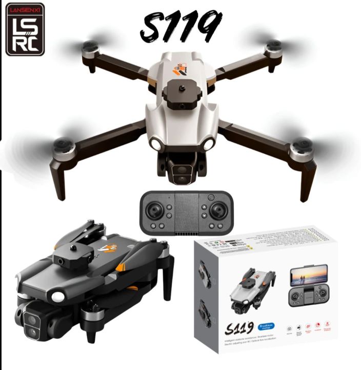 S119 Rc Drone 4K HD Double Camera Professional Aerial Photography Light Flow Helicopter Obstacle Avoidance Remote Control Drone
