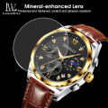 LouisWill Watches Fashion Men Watches Business Casual Wristwatches Leather Watch Quartz Watch Chronograph Watches Luminous Pointers Watch True Three-eye Watch 3ATM Waterproof Watch With Calendar. 