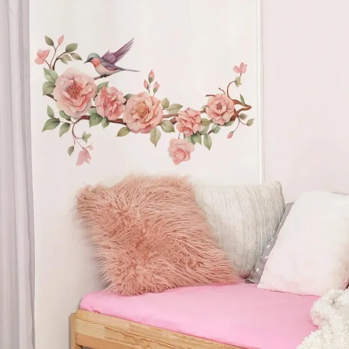 Flower%20Branches%20Bird%20Bedroom%20Living%20Room%20Study%20Home%20Decoration%20Wall%20Stickers%20Wholesale%20Self-adhesive%20Pegatinas%20De%20Pared%20-%20Image%205