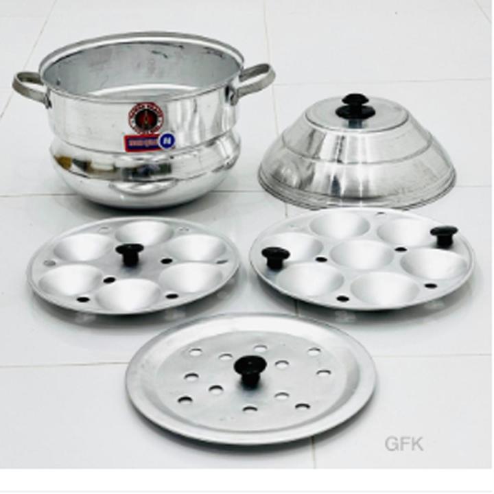 Aluminium Idli Make Idly Steamer Cooker with 2 Idly Plates (13 idly Cavity) - Medium