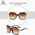 LouisWill Newest Sunglasses Women Sunglasses Ladies Eyewear Anti-UV Square Sun Glasses Accessories Retro Camellia Summer Glasses for Women with Free Glasses Bag. 