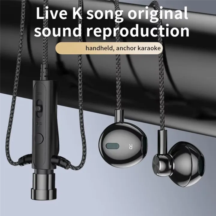3.5mm%20in-Ear%20Lavalier%20Microphone%20with%20Earphone%20Mini%20Clip%20Mic%20for%20Karaoke%20Live%20Broadcast%20Online%20Class%20Gaming%20Black%20Green%20-%20Image%203