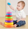 9 Plastic Rainbow Color Stacking Rings Tower Toy. 