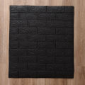 【Miga Plaza】3D Foam Wallpaper Sticker Waterproof Black Brick Wall Design Home Renovation 35X15cm. 
