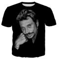 Pop Rock Singer Johnny Hallyday 3D Printed T-shirt Men Women Fashion Casual Streetwear Clothes Hip Hop Harajuku Style Tops. 