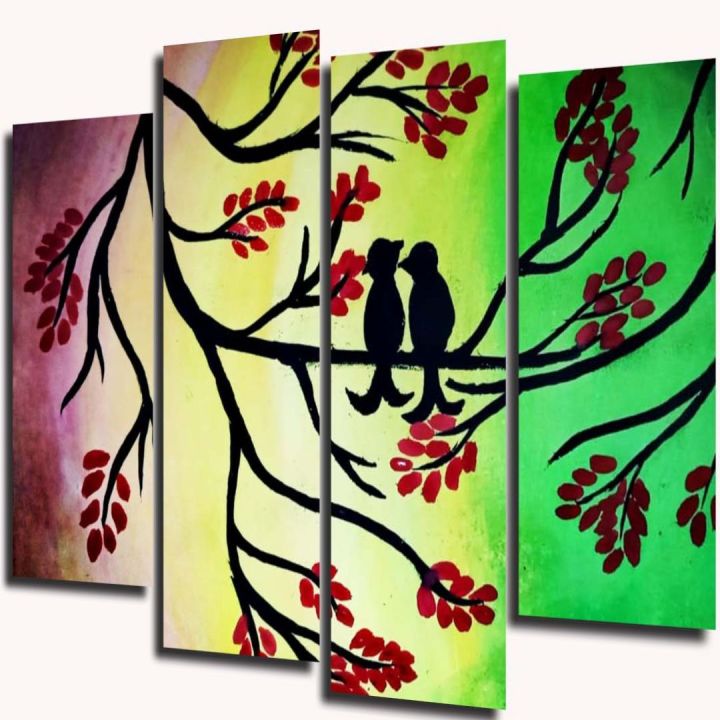 4pcs%20Hand%20Painted%20Abstract%20Modern%20Art%20Painting%20On%20Canvas%20Framed%20Wall%20Art%20Home%20Decor%20-%20Image%205