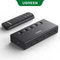 UGREEN HDMI Switch 5 in 1 Out, HDMI Splitter 4k@60hz with Remote, 5 Port HDMI 2.0 Switcher Support 3D CEC HDR HDCP 2.2 for PS5/4, Xbox, TV Box, Blu-Ray, HDTV, Monitor. 