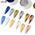 Monja Metallic Chrome Magic Mirror Powder Laser Nail Art Glitter Dust Metal Effect Nail Glitter DIY Nail Art Docoration. 