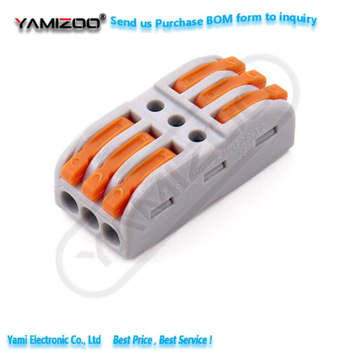 5~10pcs%20Quick%20Wire%20Connector%20Terminal%20Block%203%20In%20Out%20Lamp%206%20Square%20Meter%20Parallel%20Press%20Type%20-%20Image%202