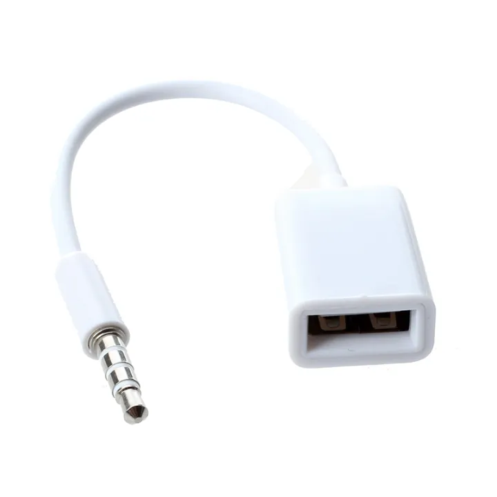 Sptrry3X%20Car%20MP3%203.5mm%20Male%20AUX%20Audio%20Plug%20Jack%20to%20USB%202.0%20Female%20Converter%20Cable%20Cord%20White%20-%20Image%202