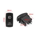 【Red】 5 Pin Light Switch Car Dashboard Button Connector Illuminated ON-OFF Rocker Switch Automobile Modification. 
