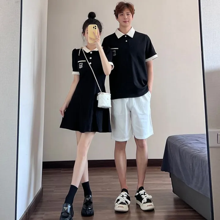 You%20Wear%20My%20Dress%20Summer%20Couple%20Wear%20One%20Dress%20One%20Dress%20ins%20Pure%20Desire%20Style%20French%20Style%20polo%20Collar%20T%20Shirt%20Puff%20Sleeve%20Dress%20-%20Image%208